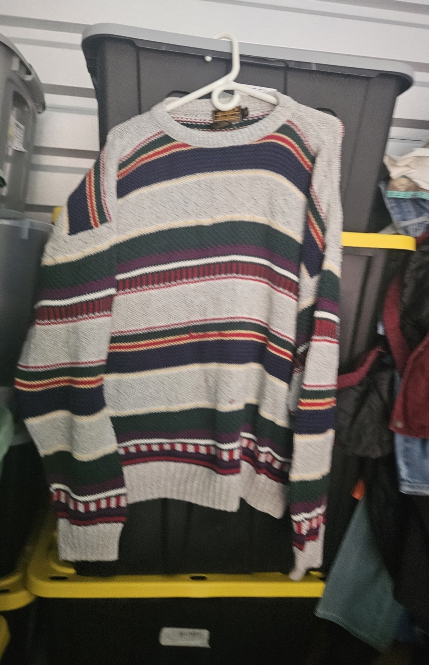 Eddie Bauer Knit Sweater Pullover Men's Size Xl Made in Usa Vintage 90s Gray